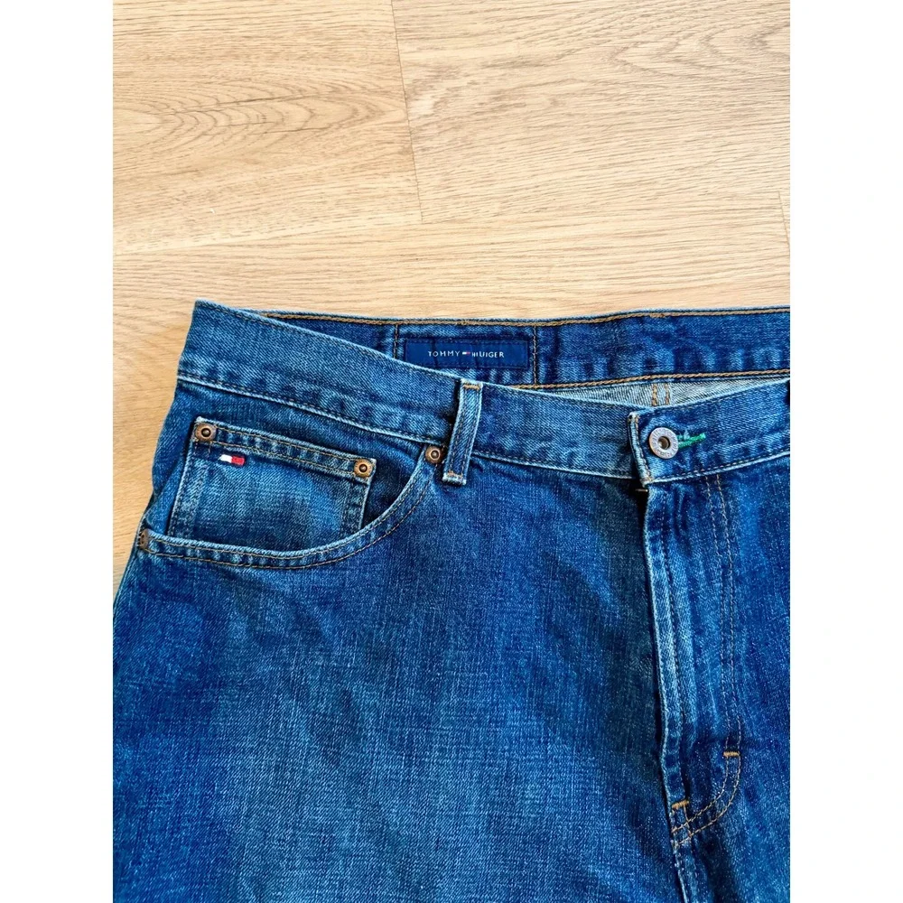 Tommy Hilfiger Custom Straight Mens Jeans Blue Denim 36x32 Medium Wash